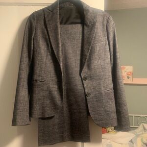 Theory Gray Blazer and Skirt Set